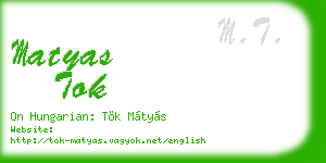matyas tok business card